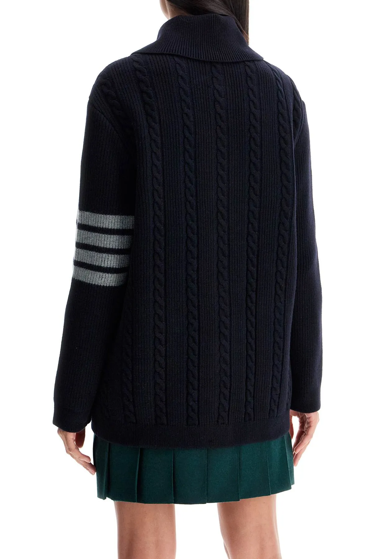 4-bar heavy knit cardigan