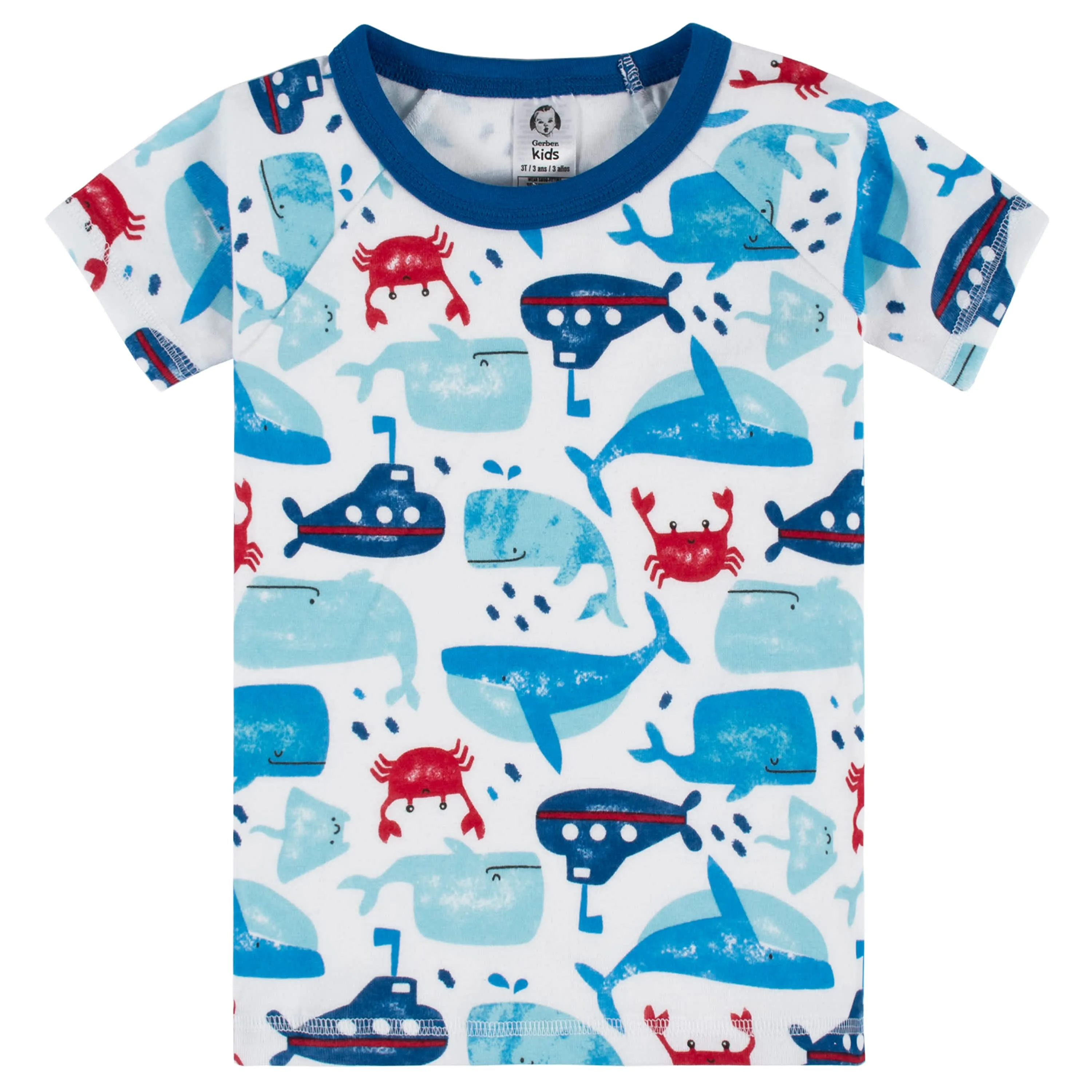 4-Piece Infant & Toddler Boys Sea Friends Snug Fit Cotton Pajamas