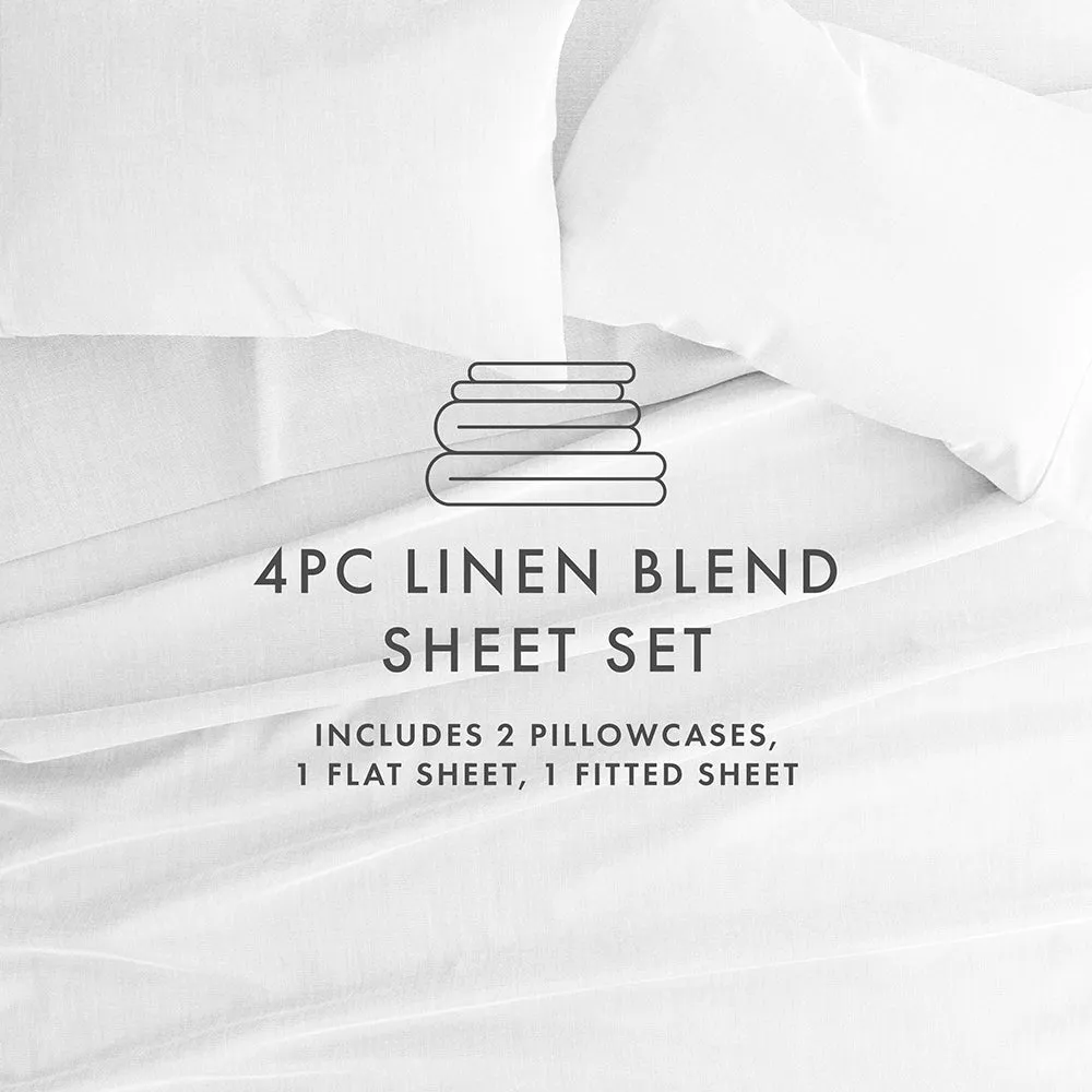 4-Piece Linen Bamboo Blend Sheet Set (Sale)