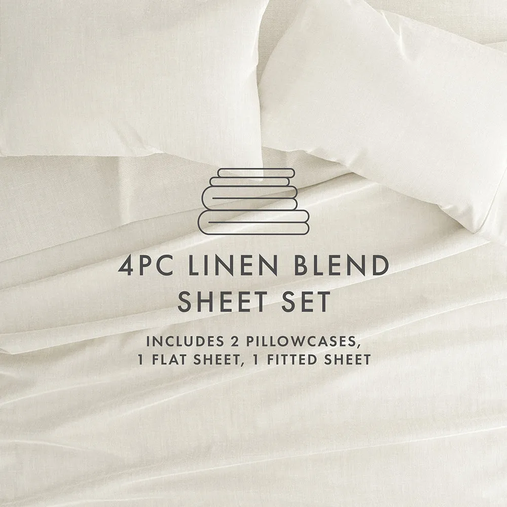 4-Piece Linen Bamboo Blend Sheet Set (Sale)