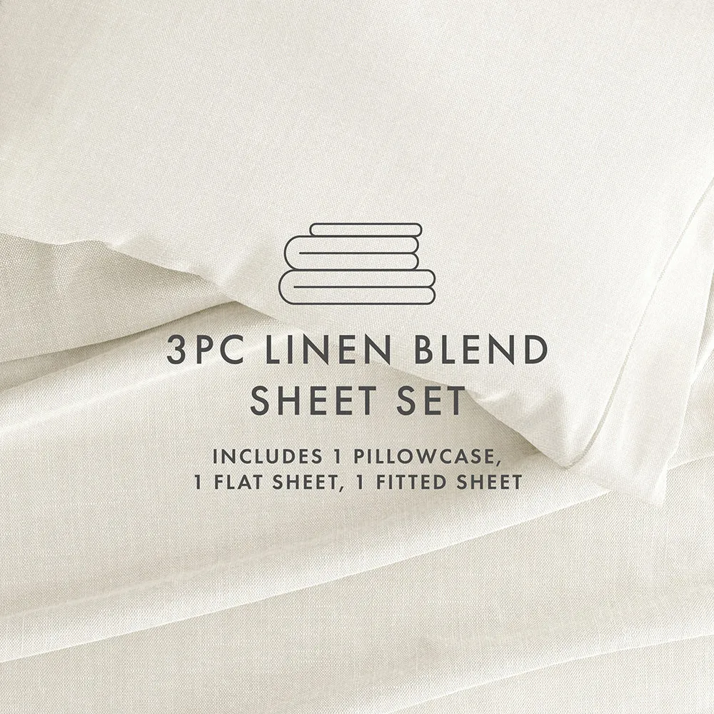 4-Piece Linen Bamboo Blend Sheet Set (Sale)