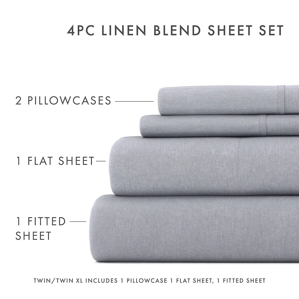 4-Piece Linen Bamboo Blend Sheet Set (Sale)