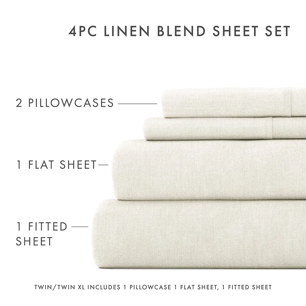 4-Piece Linen Bamboo Blend Sheet Set (Sale)