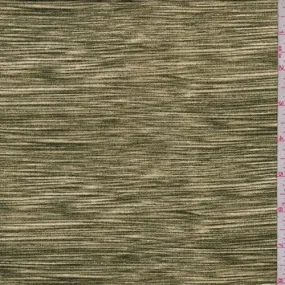 Asparagus Static Stripe Double Brushed Jersey Knit Fabric