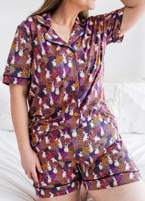 Botanical Bunnies Women's Relaxed Short-Sleeve PJ Set