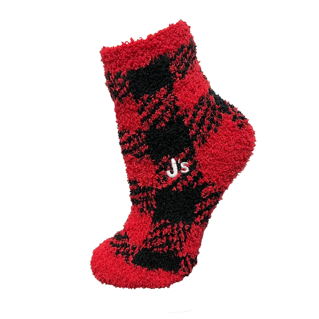 Buffalo Check Fuzzy Kid's Crew Socks