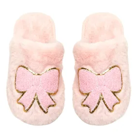 CALI BOW FUZZY SLIPPERS