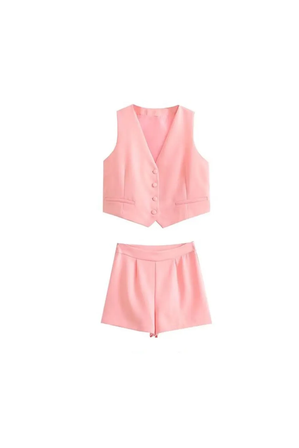 'Camila' Relaxed Fit Suit Waistcoat & Shorts Set