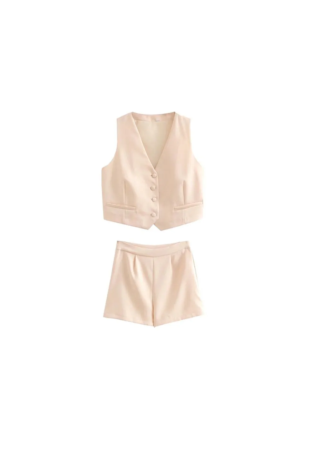 'Camila' Relaxed Fit Suit Waistcoat & Shorts Set