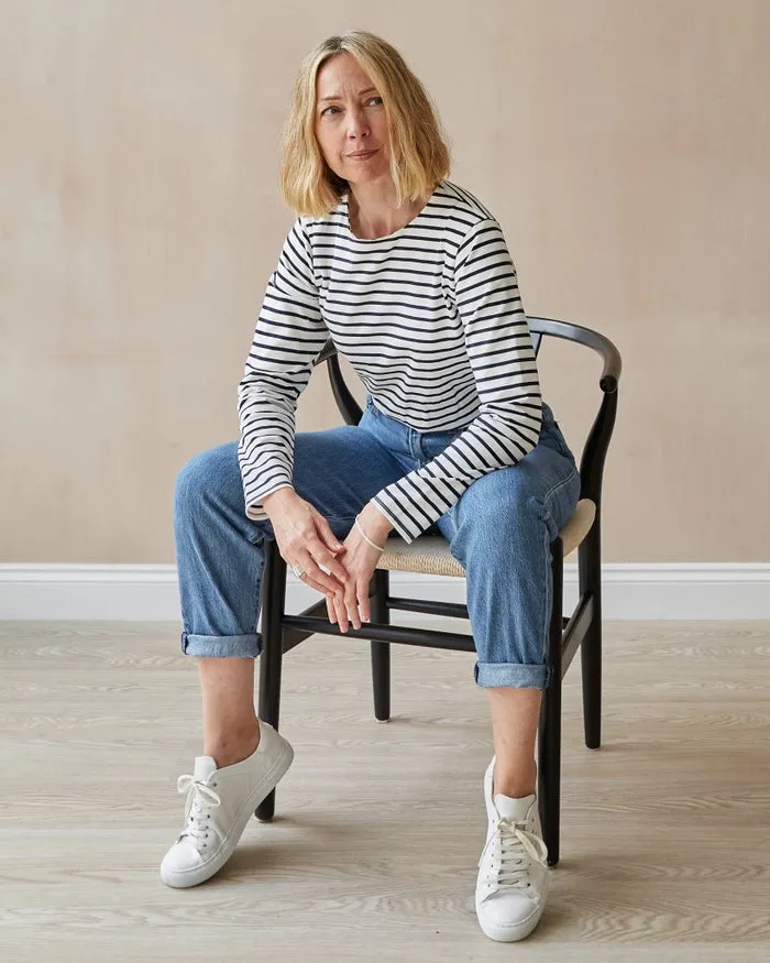 Chalk /  Fleur Top / White & Navy Stripe