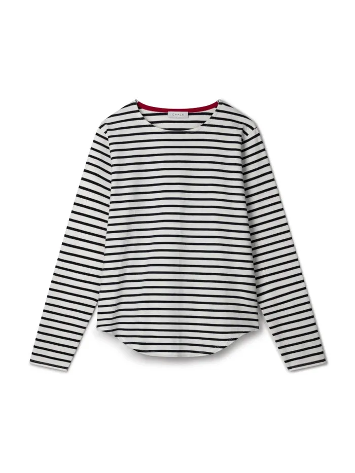 Chalk /  Fleur Top / White & Navy Stripe