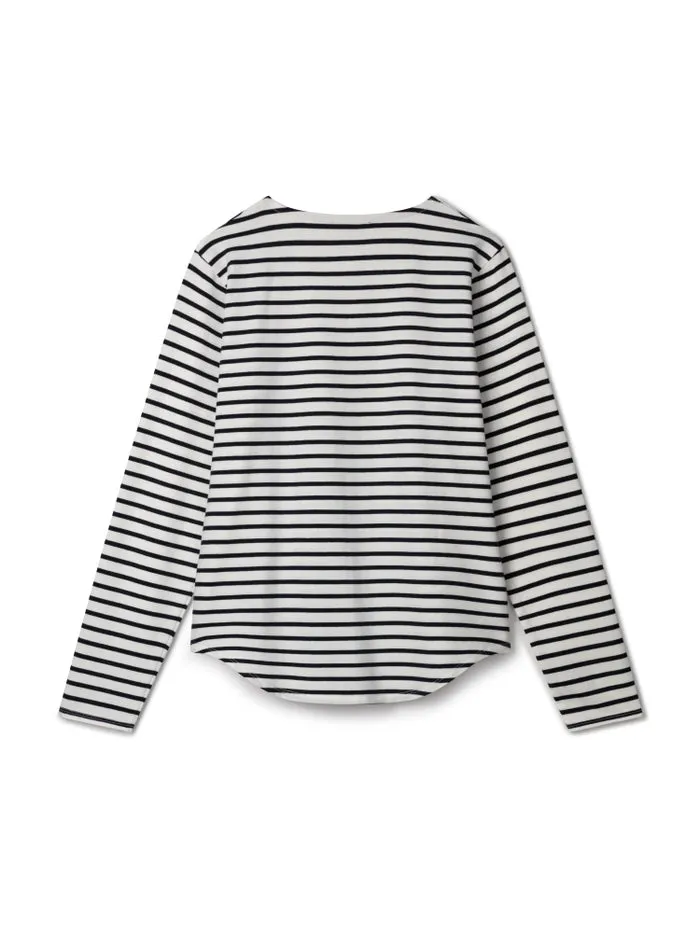 Chalk /  Fleur Top / White & Navy Stripe