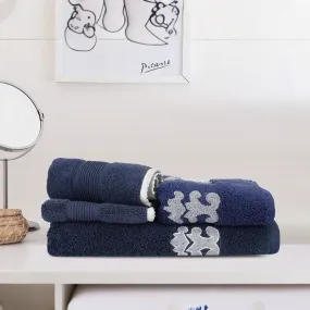 Charmchic Bath Towel (Navy) - Four Piece Set