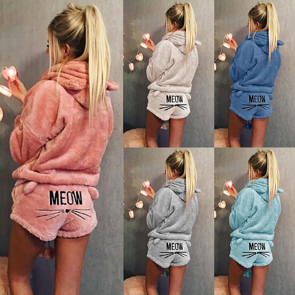 Cute Fuzzy Fleece Summer PJs