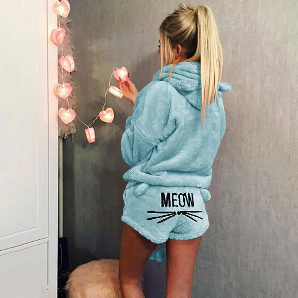 Cute Fuzzy Fleece Summer PJs