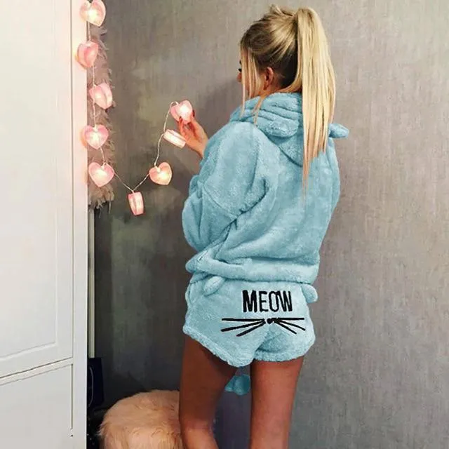 Cute Fuzzy Fleece Summer PJs