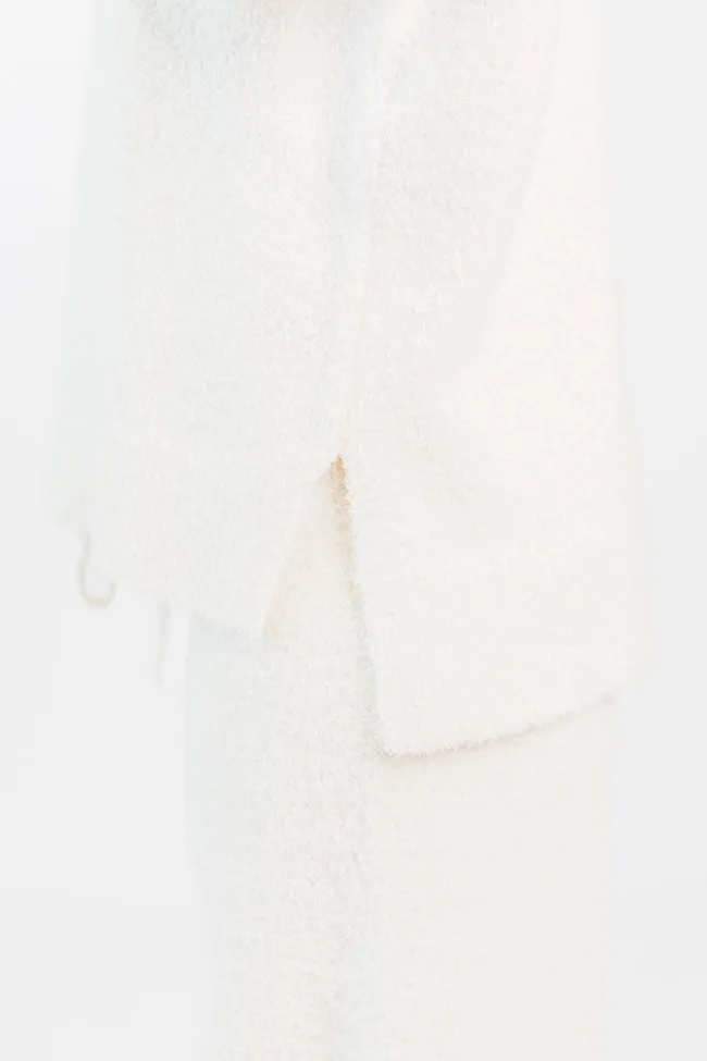 Dawn Ivory Fuzzy V-neck Sweater SALE