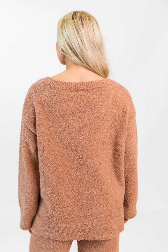 Dawn Teddy Fuzzy V-Neck Sweater