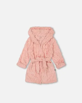 Deux Par Deux Plush Bathrobe - pink bear