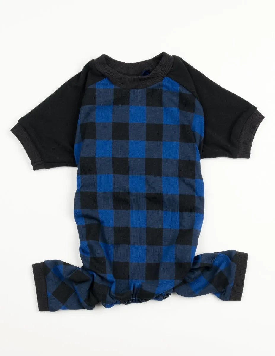 Dog Black & Navy Plaid Pajamas