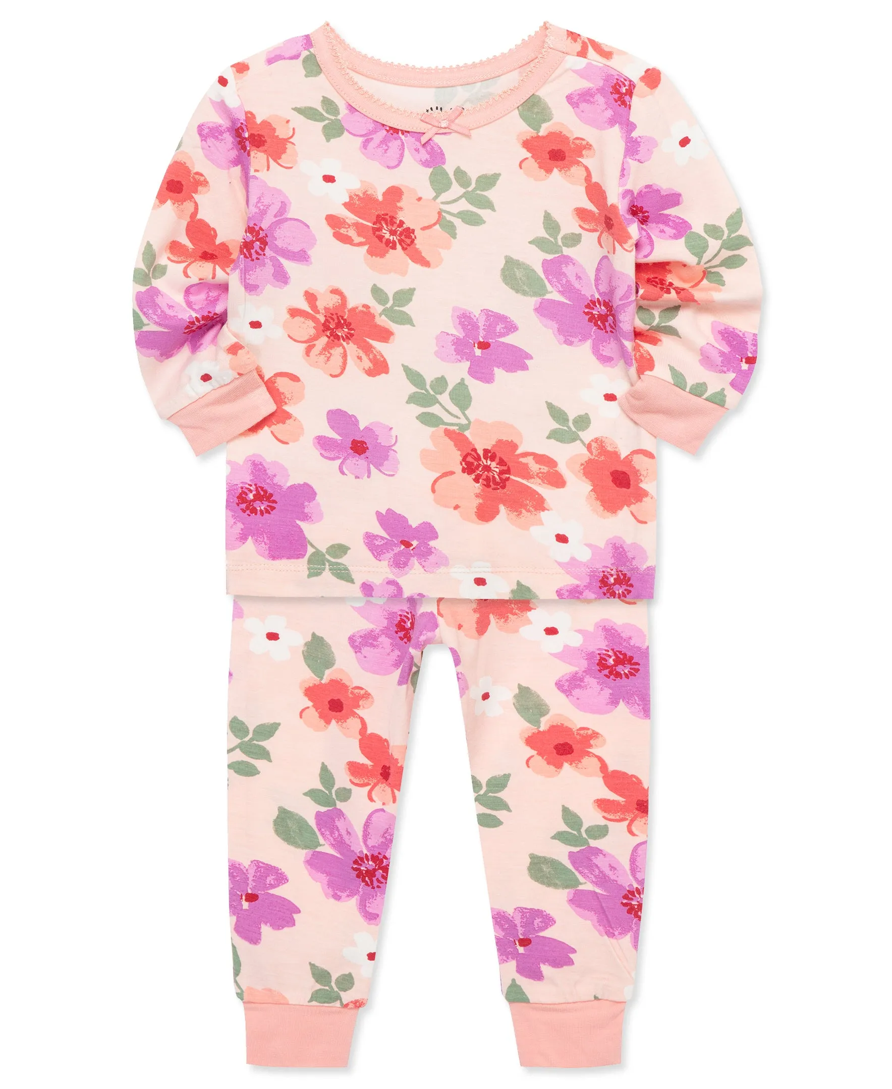 Floral 4-Piece Pajama Set (2T-4T)