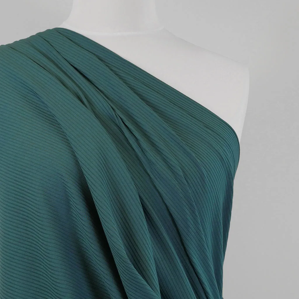 Fuji - Ocean Teal Bamboo and Elastane Rib Knit Fabric