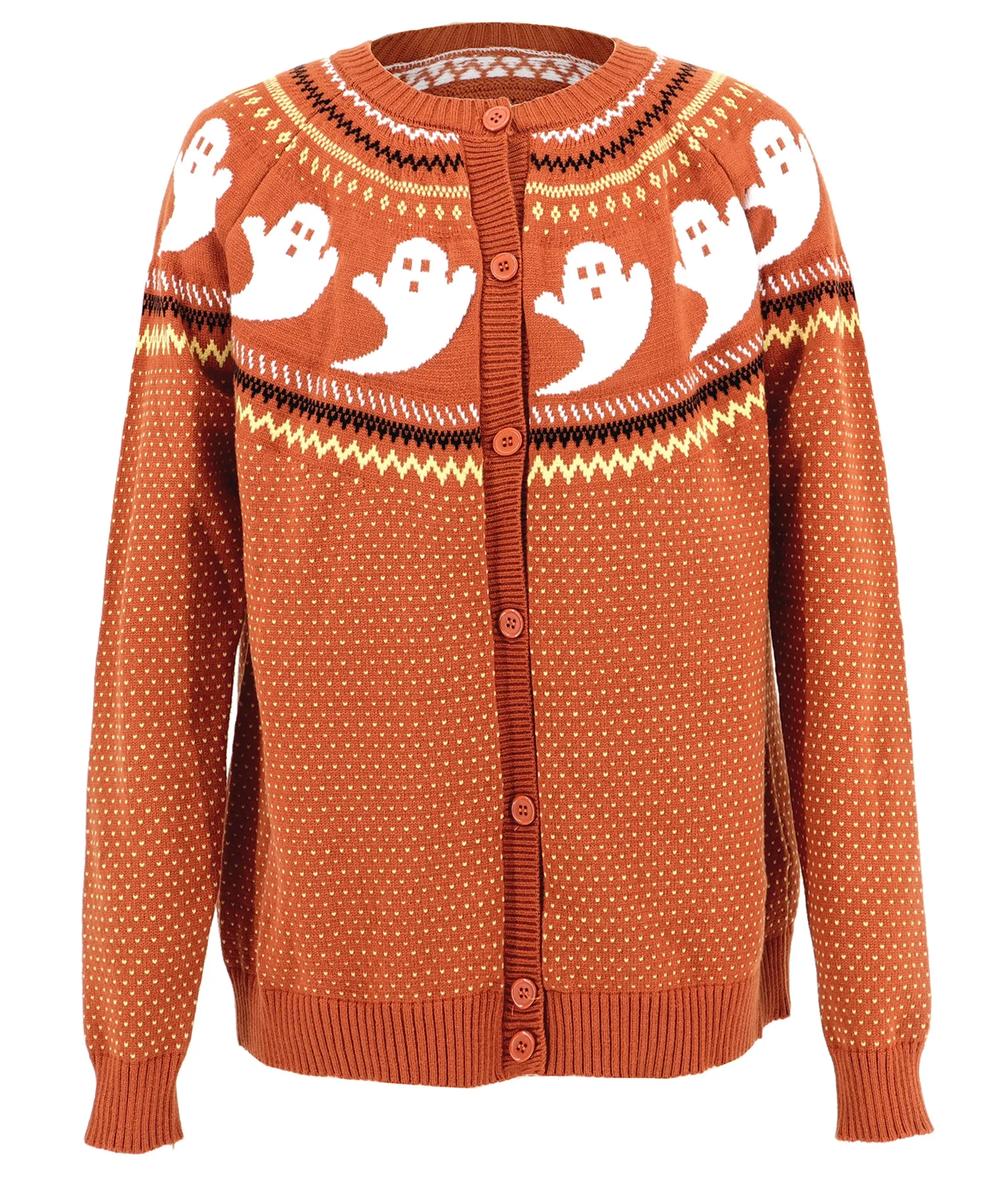 Ghosts Cardigan Sweater (Orange or Black)