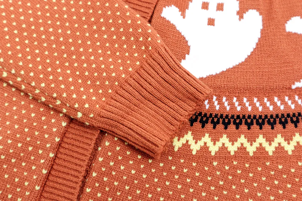 Ghosts Cardigan Sweater (Orange or Black)