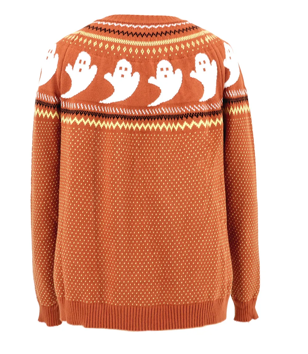 Ghosts Cardigan Sweater (Orange or Black)