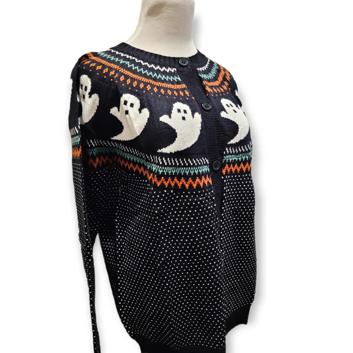 Ghosts Cardigan Sweater (Orange or Black)