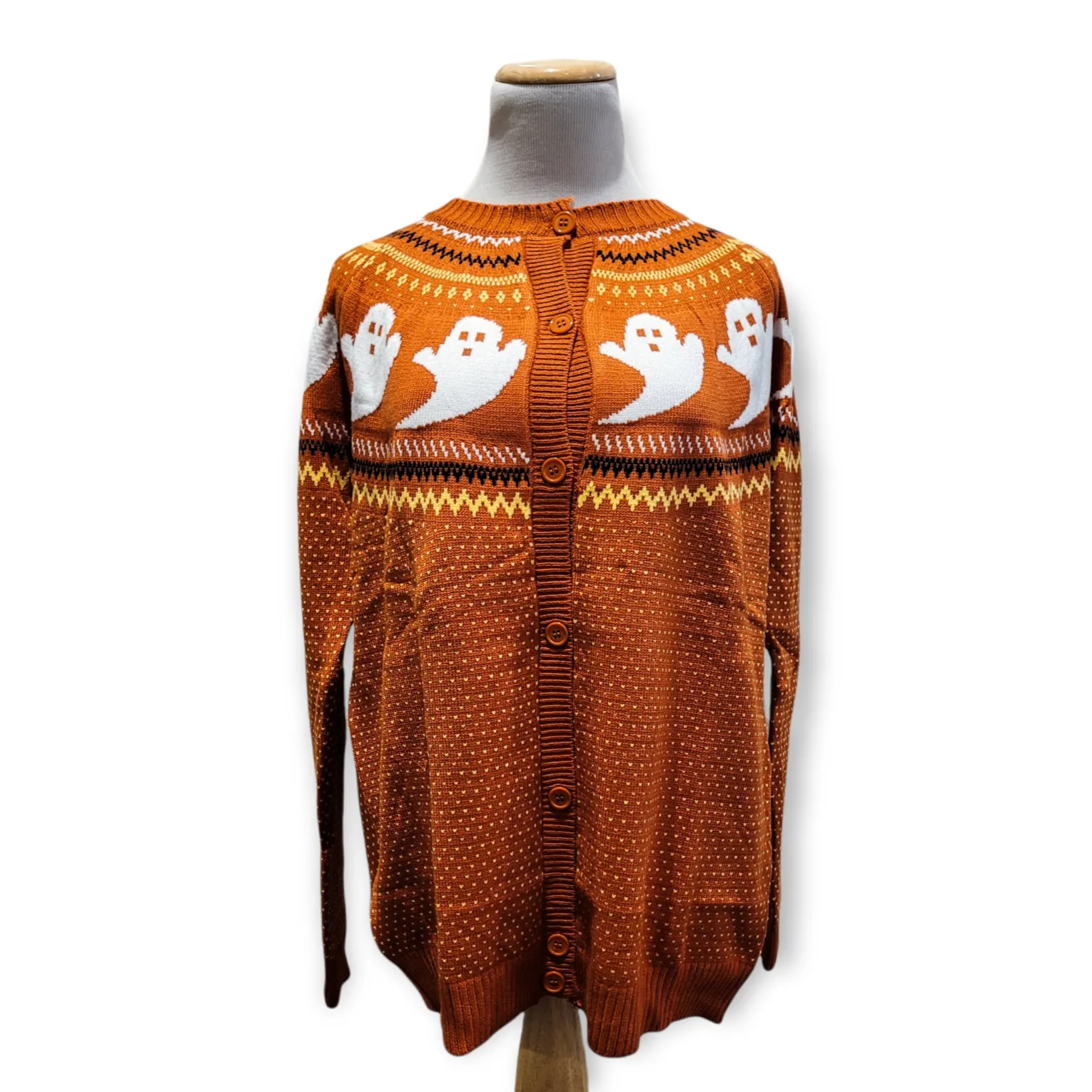 Ghosts Cardigan Sweater (Orange or Black)