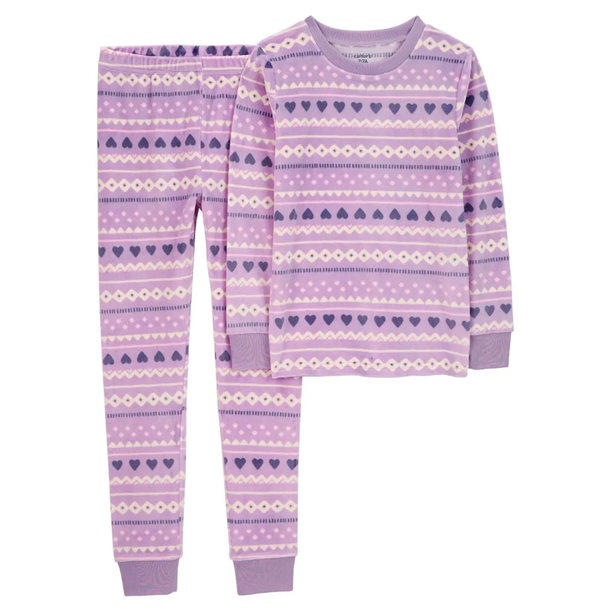 Girls' 2-Piece Fair Isle Fuzzy Velboa Pajamas 3R933410