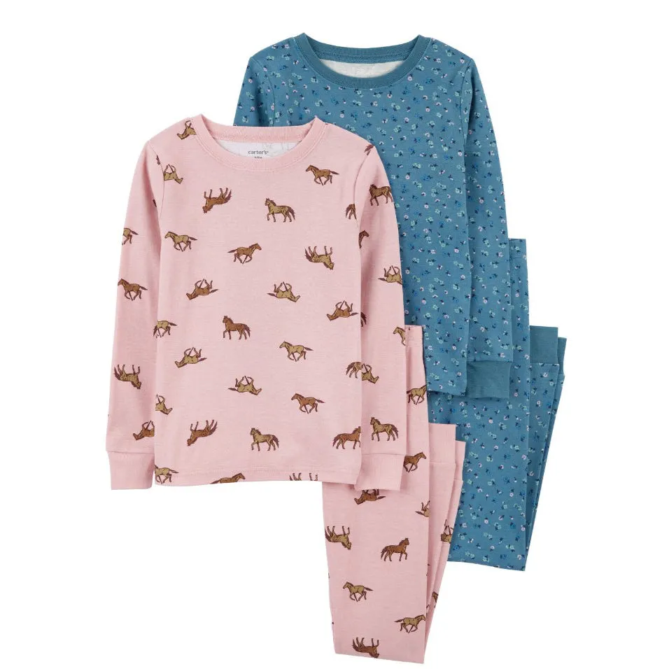 Girls' 4-Piece Horse PJ Set 3R493410-969