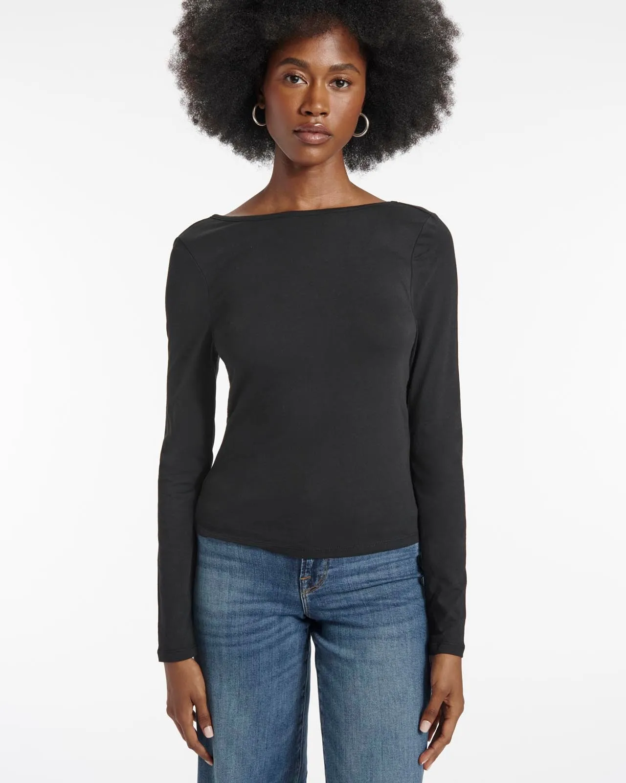 Kaia Long Sleeve Reversible Scoop Neck Tee