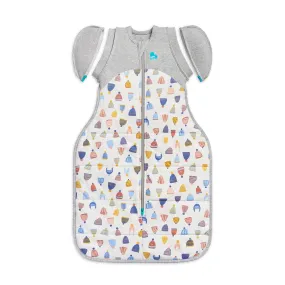 Love to Dream Swaddle Up Transition Bag Warm 2.5 Tog Happy Hats Print White - Designer Collection