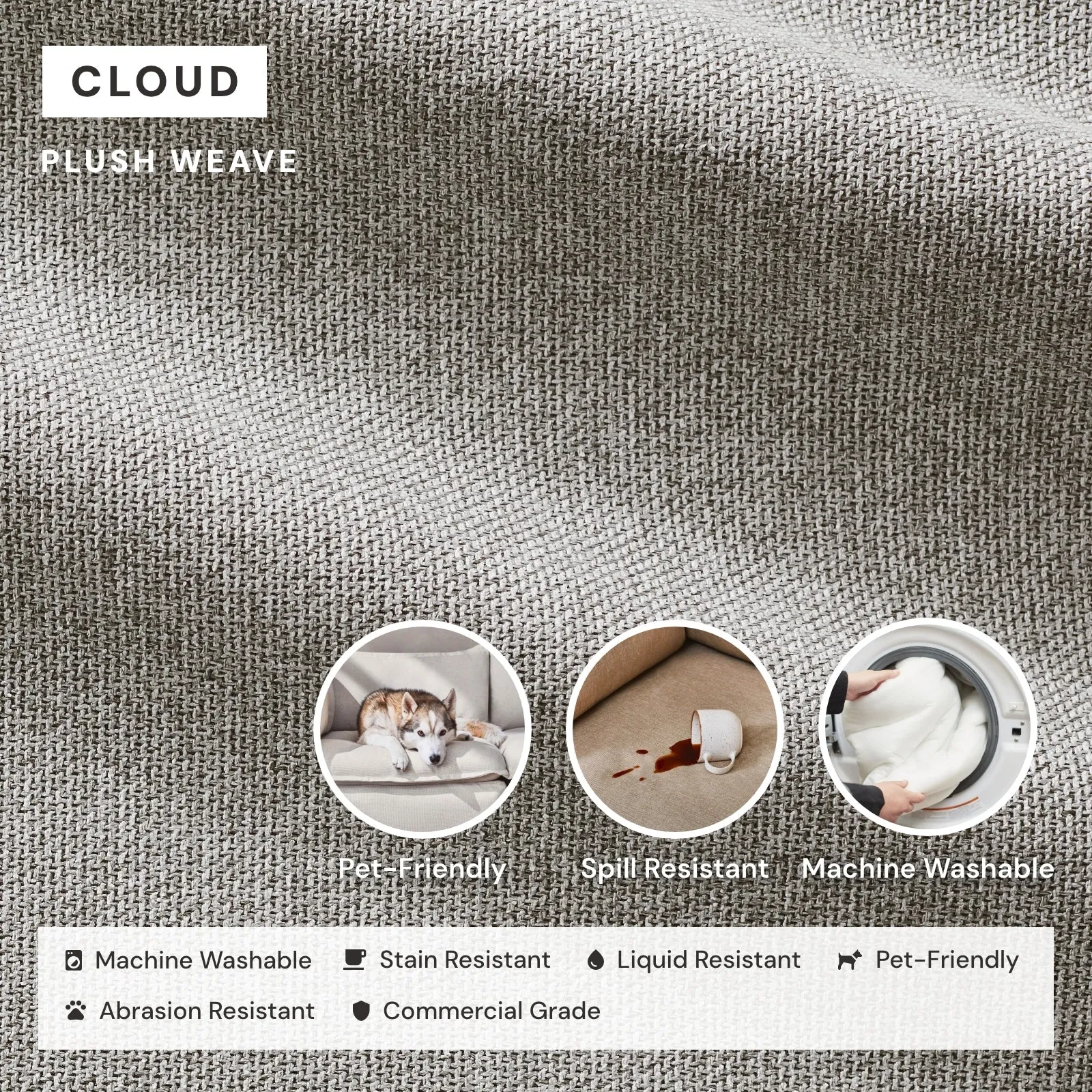 Modular Performance 4-Seater in Cloud | Relaxed Blend