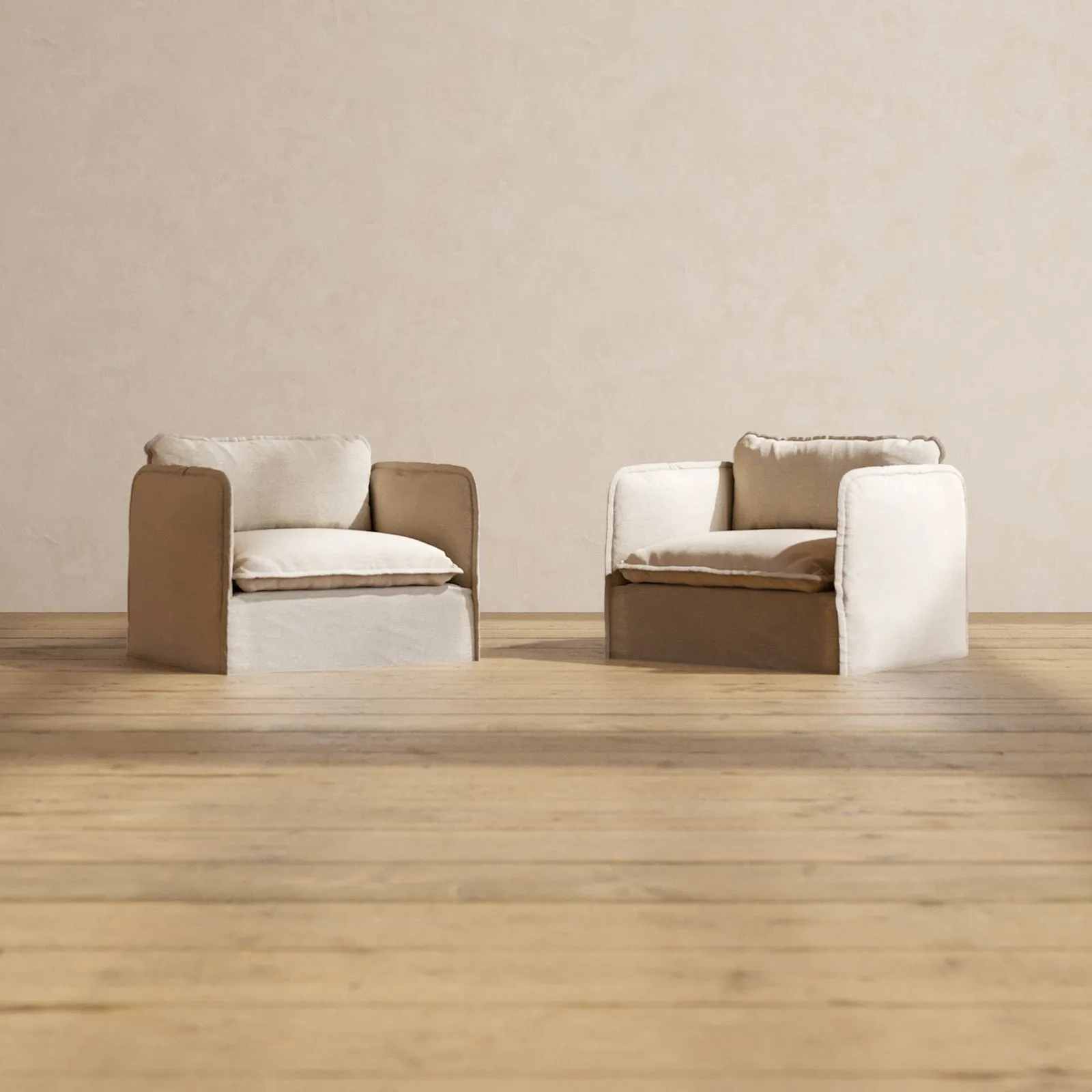 Modular Performance Armchair Set in Oat | Relaxed Blend