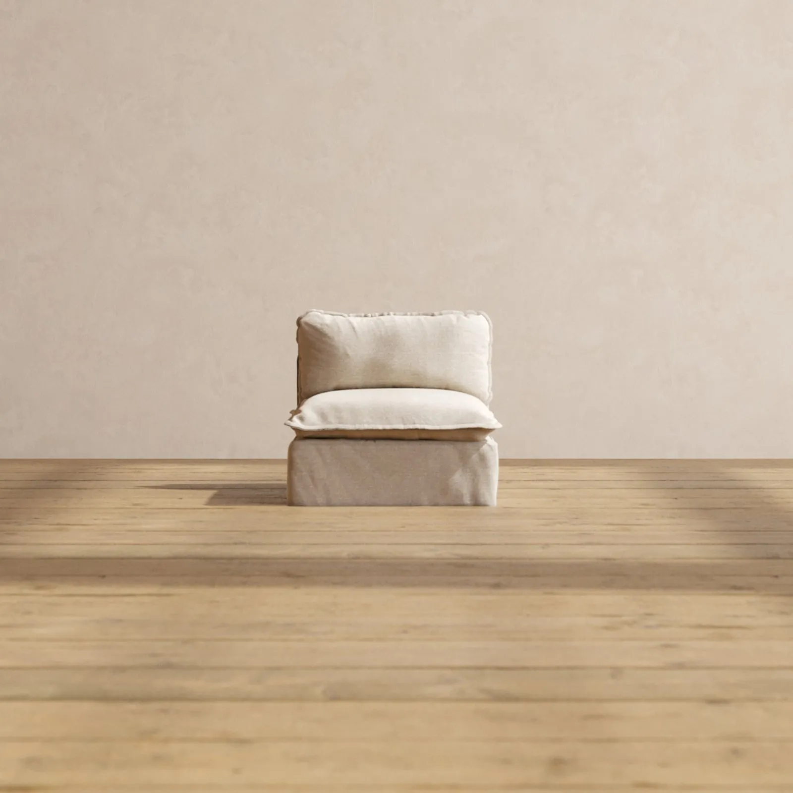 Modular Performance Armless Chair in Oat | Relaxed Blend