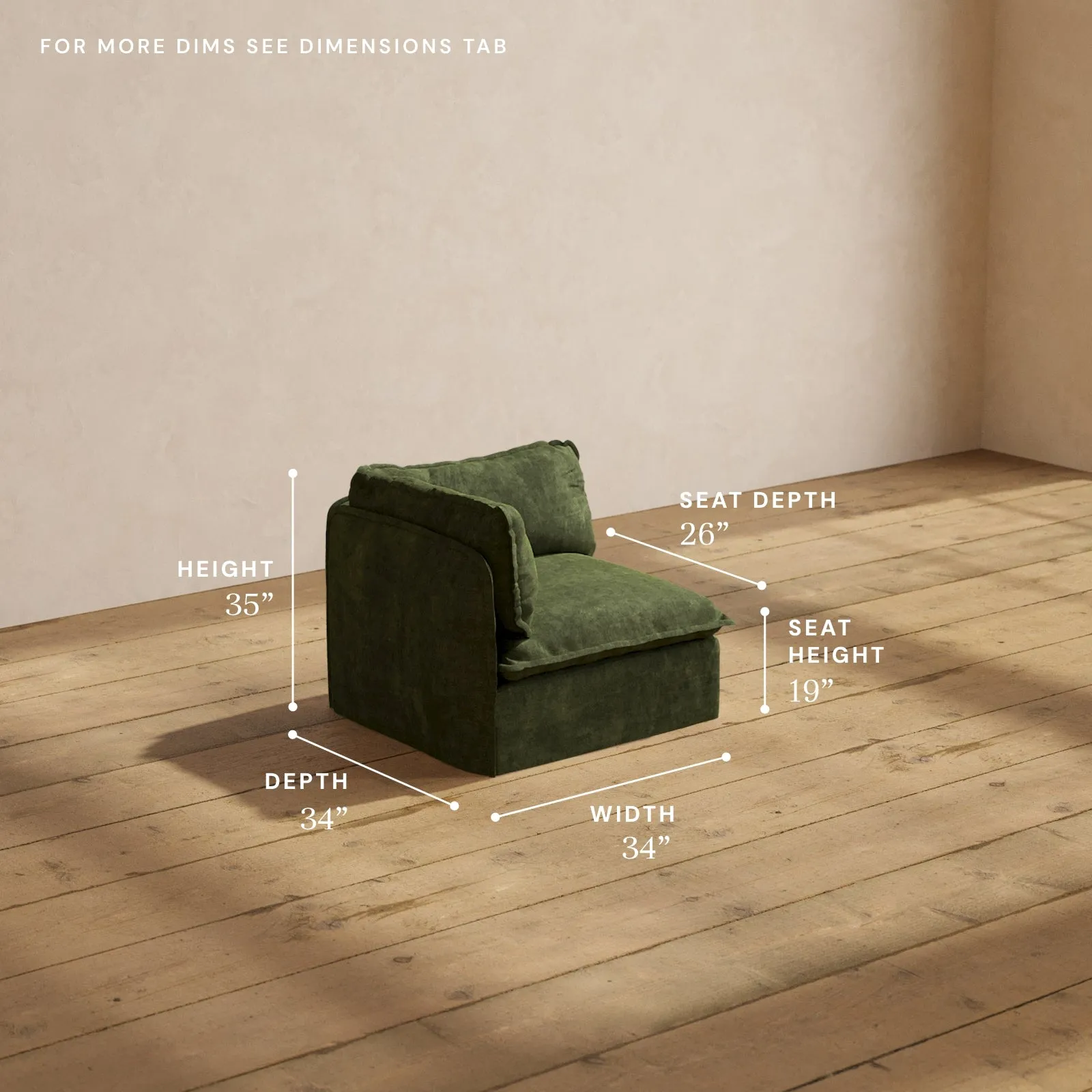 Modular Performance End Chair in Olive | Relaxed Blend