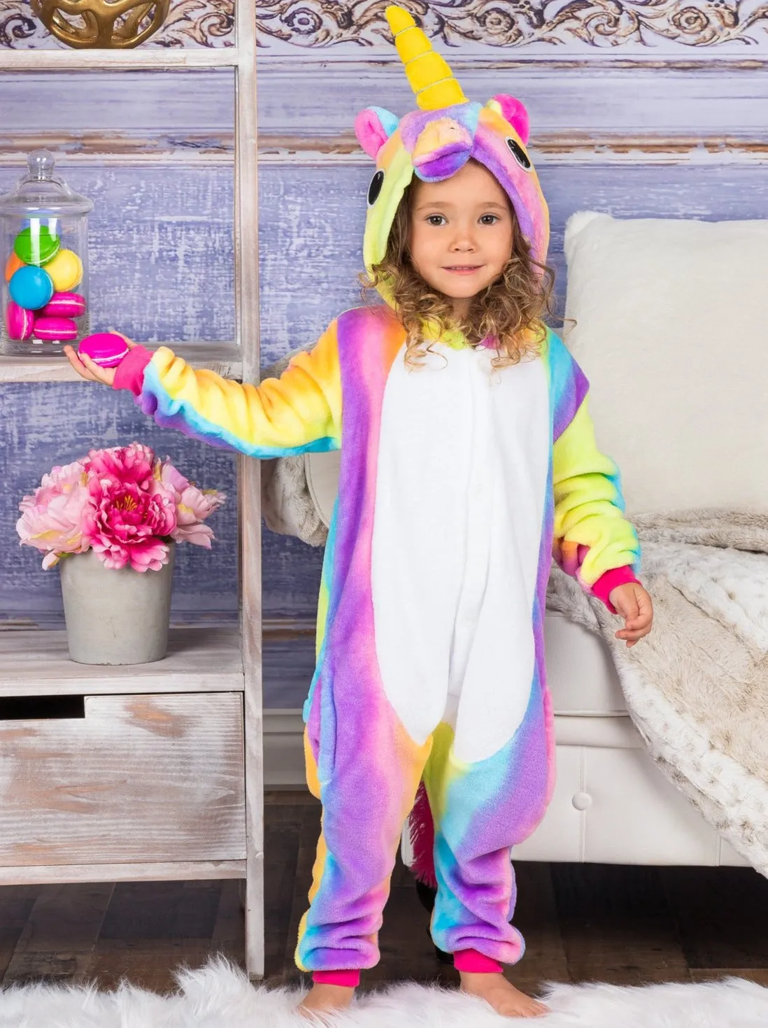 Mommy and Me Pastel Rainbow Unicorn Onesie Pajamas