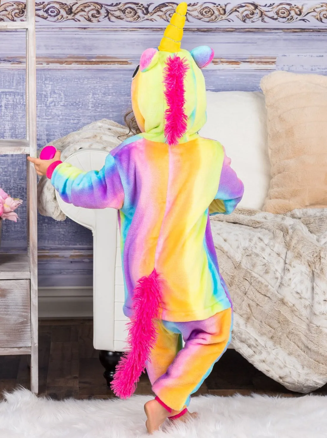 Mommy and Me Pastel Rainbow Unicorn Onesie Pajamas