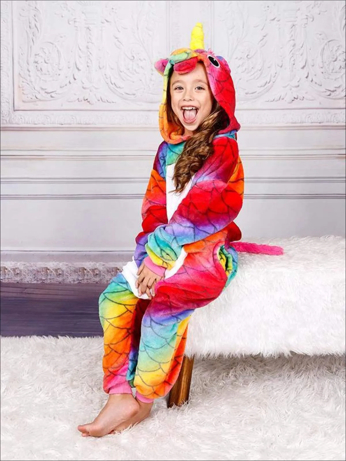 Mommy and Me Rainbow Scale Unicorn Onesie Pajamas