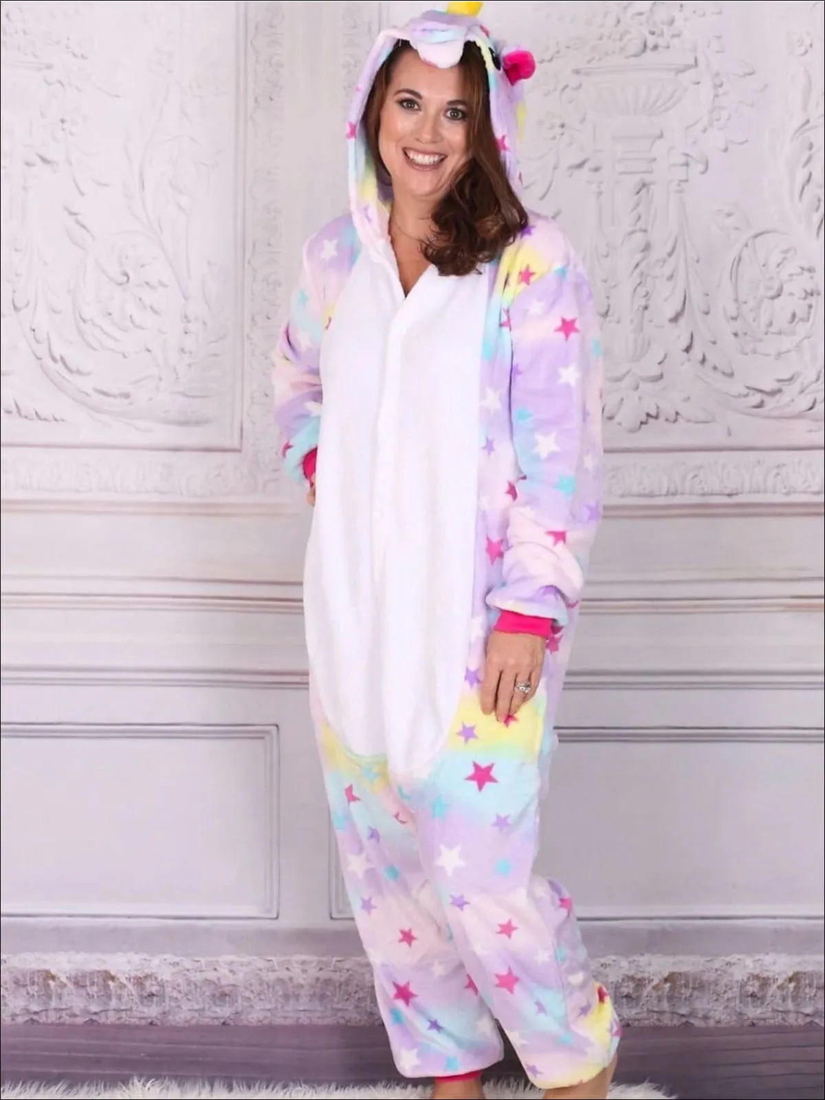 Mommy And Me Stars Unicorn Hooded Pajamas