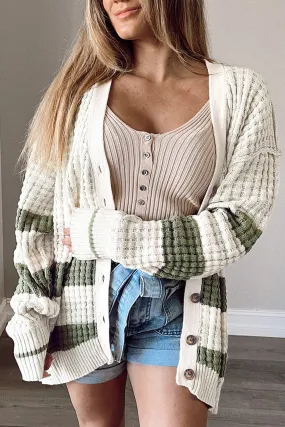 NicholesGifts Women Striped Button Down Cardigan