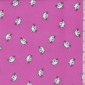 Pink Kitty Double Brushed Jersey Knit Fabric