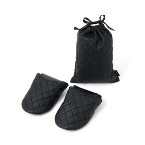 Pocketable Roomshoes  Quilted Black