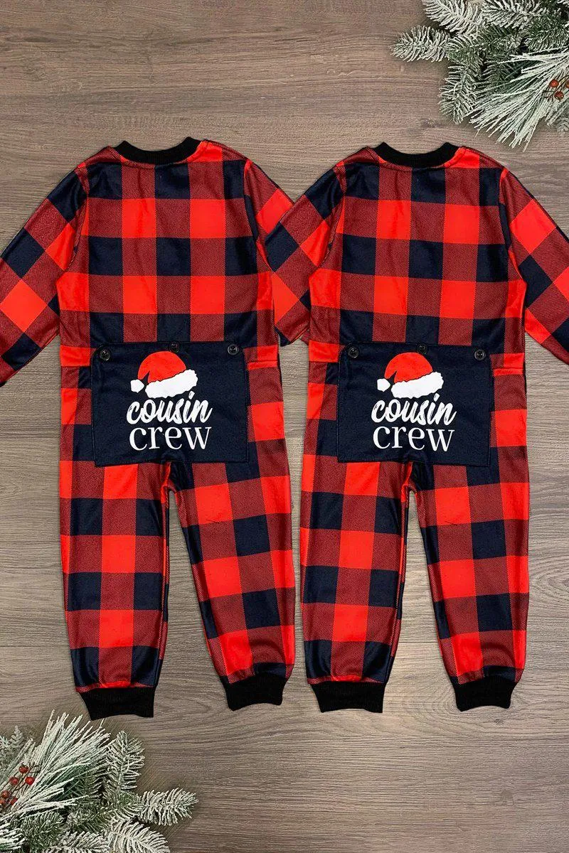 "Cousin Crew" Buffalo Plaid Onesie Pajamas