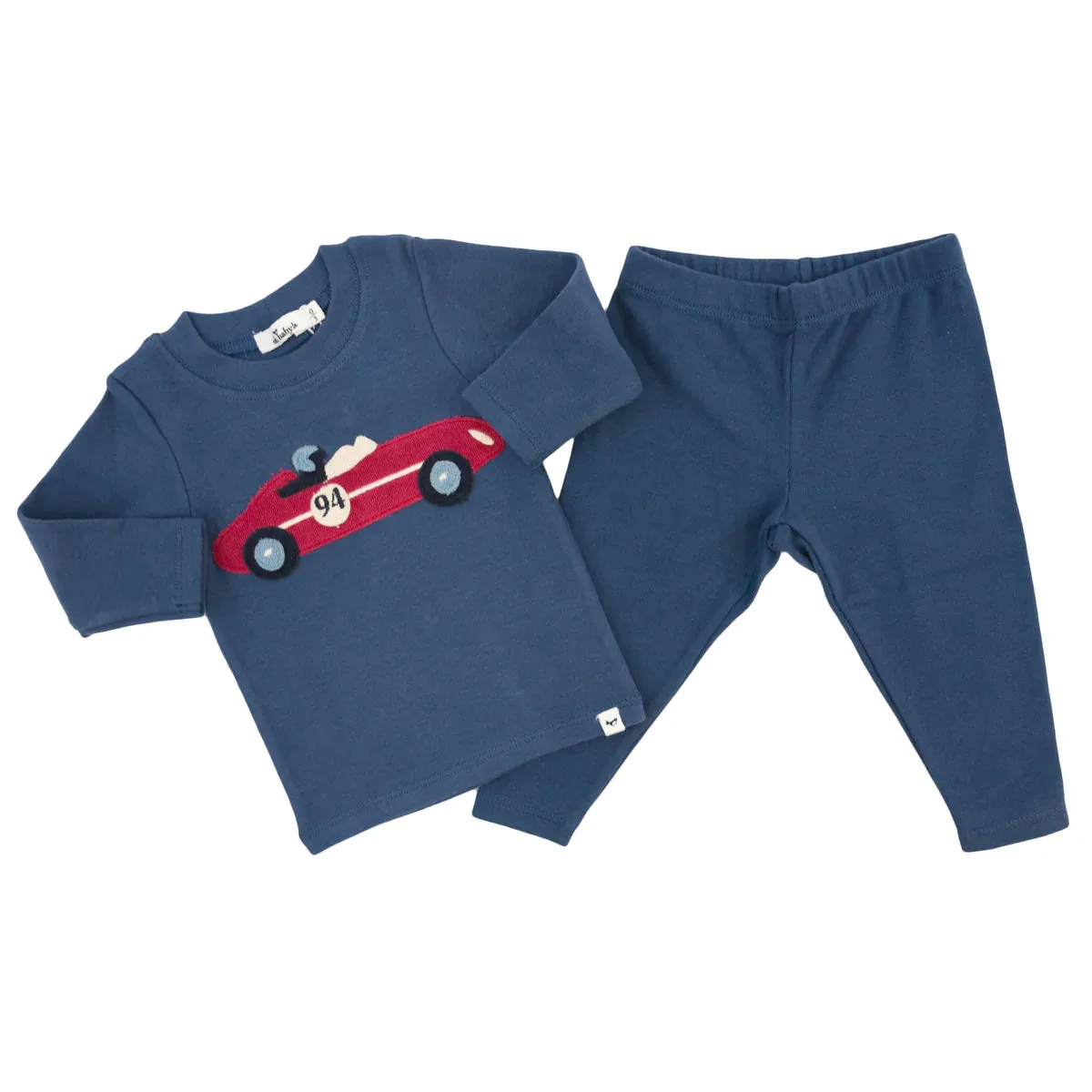 Racecar Applique Set - Denim Blue