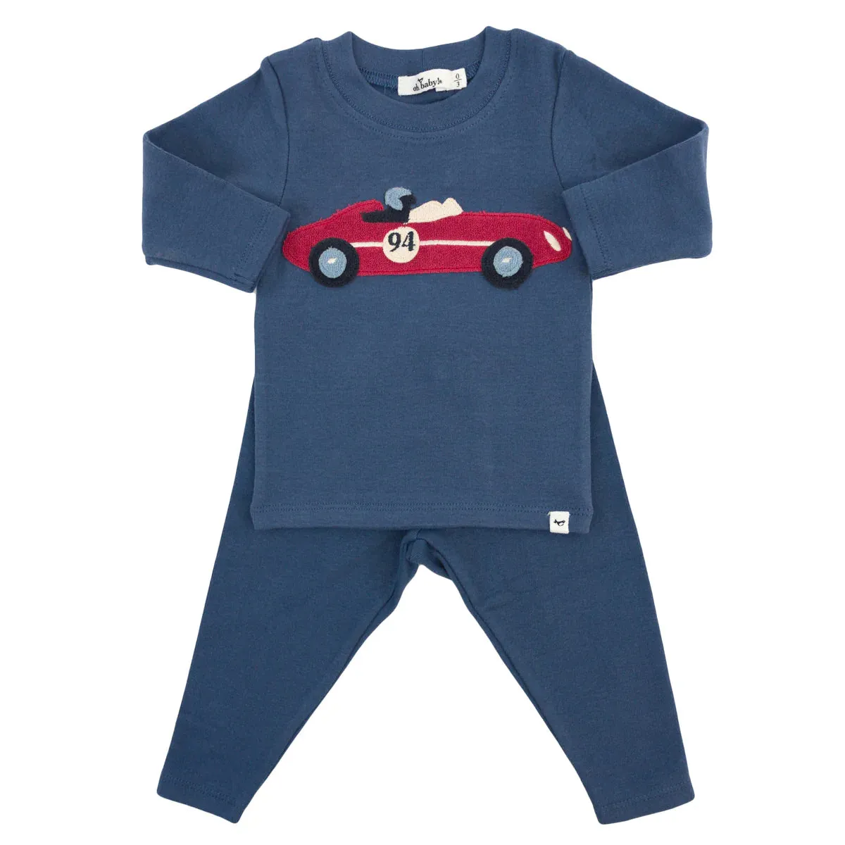 Racecar Applique Set - Denim Blue