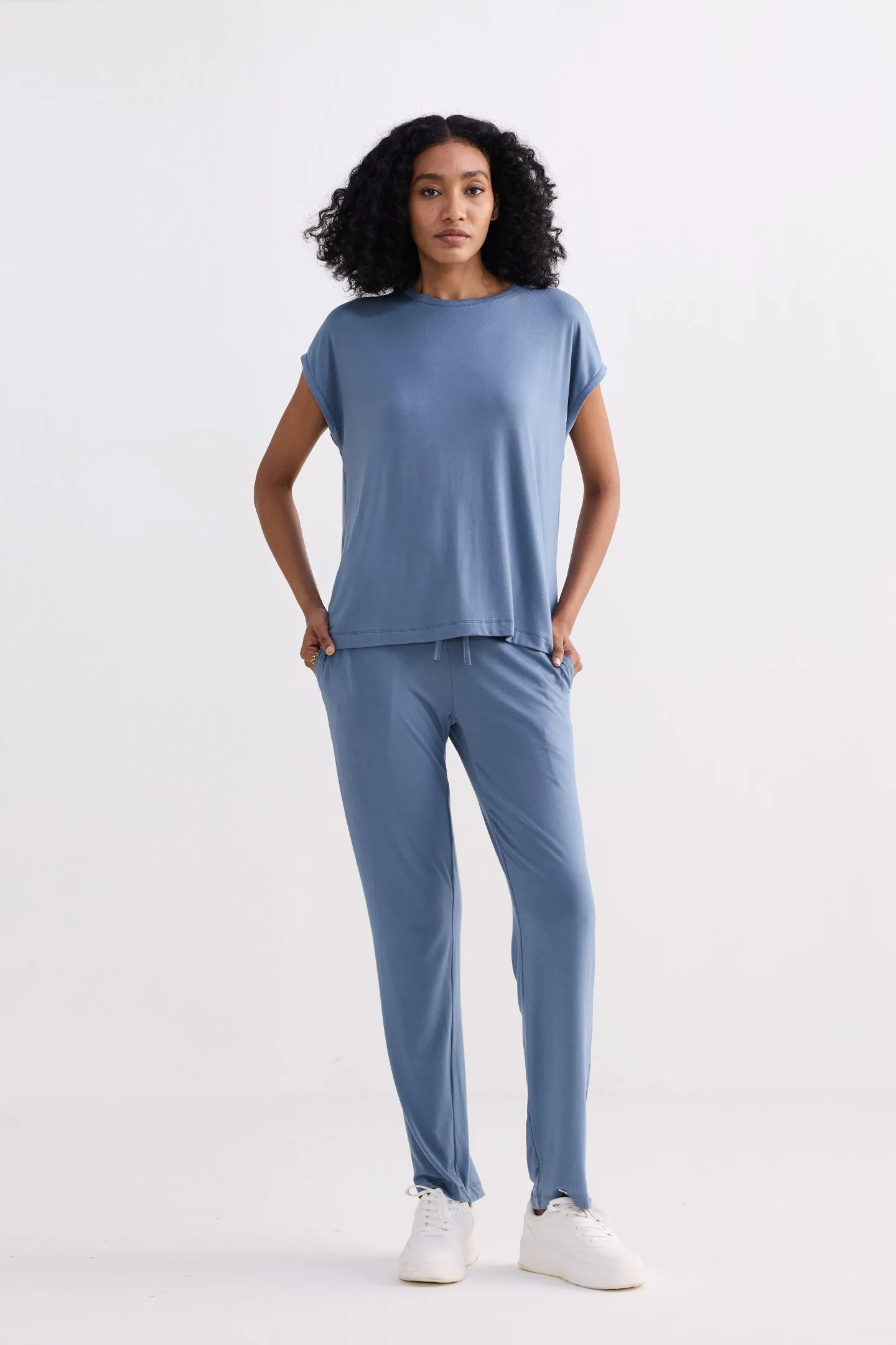 Relaxed Tee Set in Blue